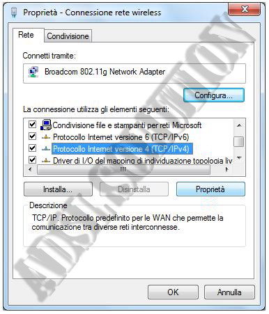 Configurazione scheda di rete wireless in DHCP su di Windows 7 Configurazione scheda di rete wireless in DHCP su di Windows 7