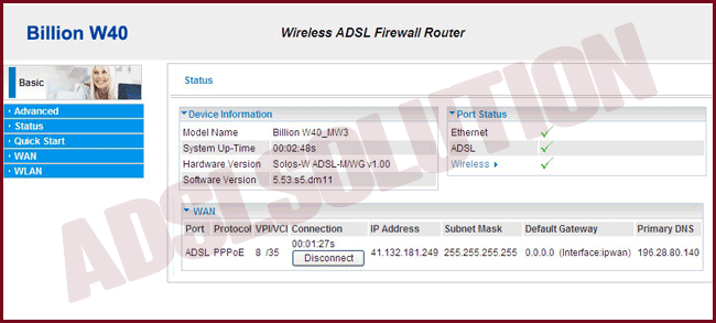 Billion w40 home Billion w40 home