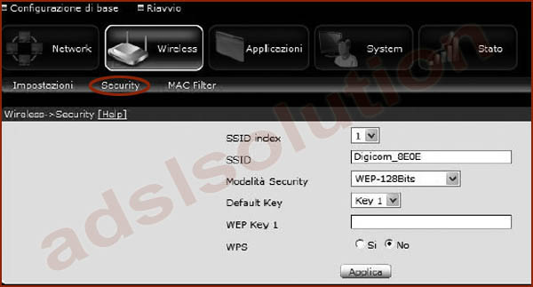 Modalità security Modalità security