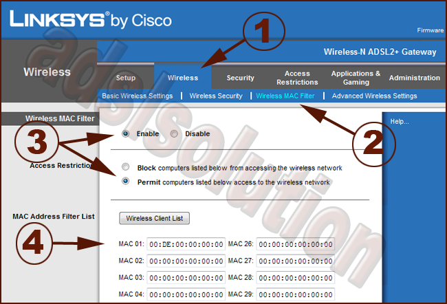 linksys mac filtering linksys mac filtering